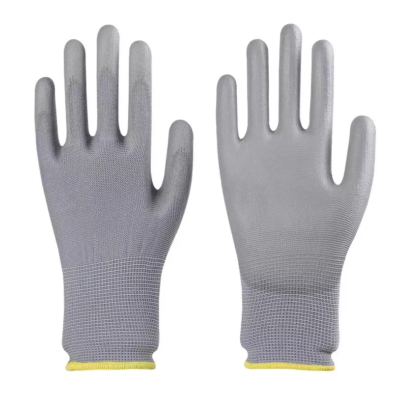 PU-003 13gauge grey polyester grey pu coated gloves