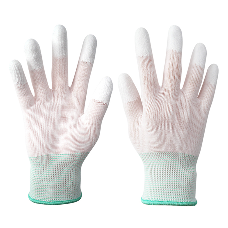 PU-006 13gauge  white pu top fit  gloves