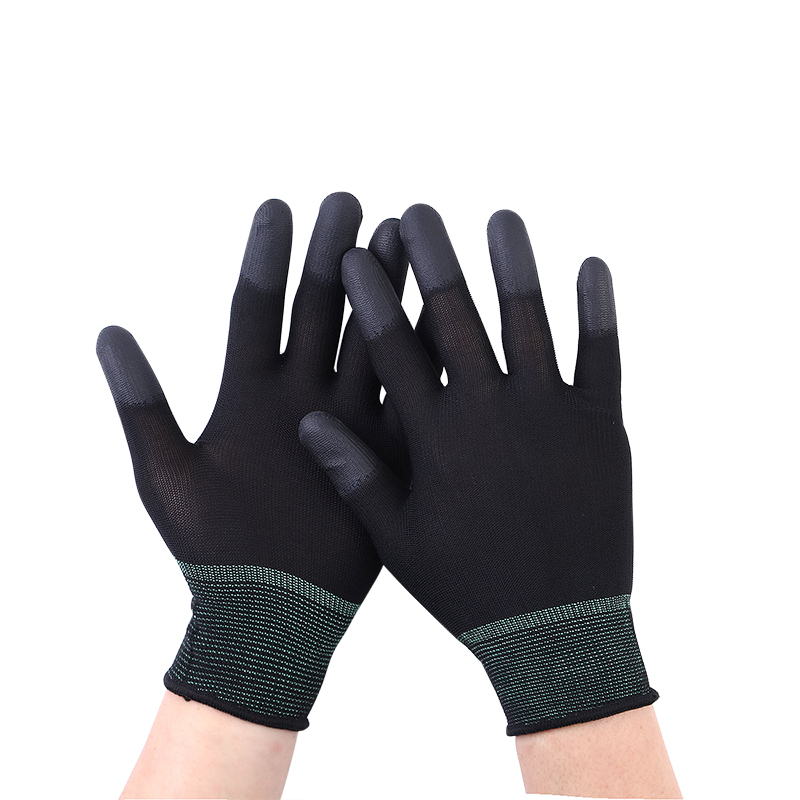 PU-007 13gauge  black pu top fit  gloves