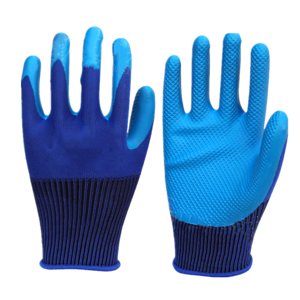 LTX-039 13gauge polyester texture palm latex coated gloves