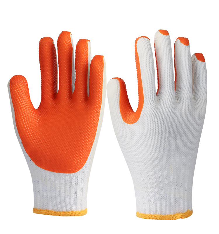 LTX-042 10gauge cotton red latex laminated gloves