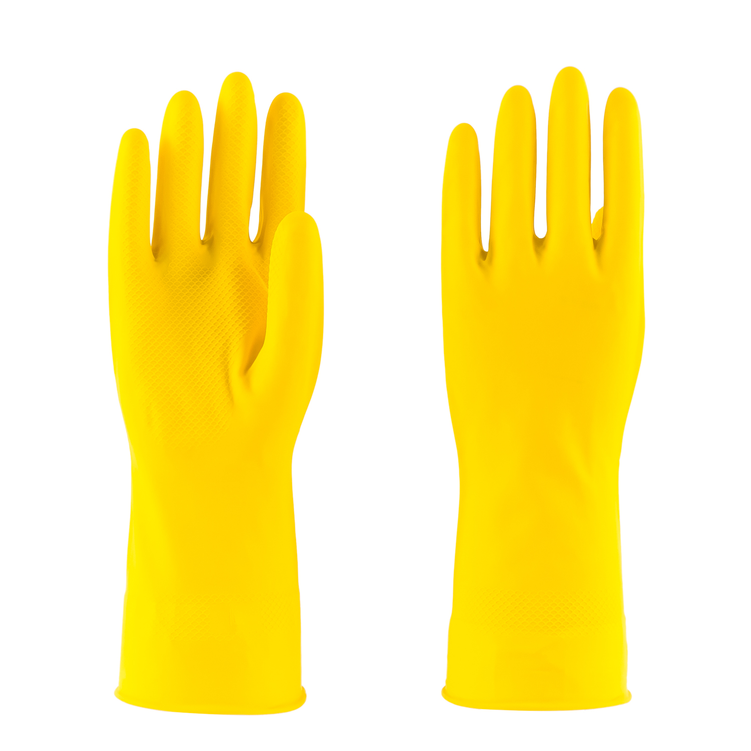 LTX-044 flocklined yellow household latex gloves