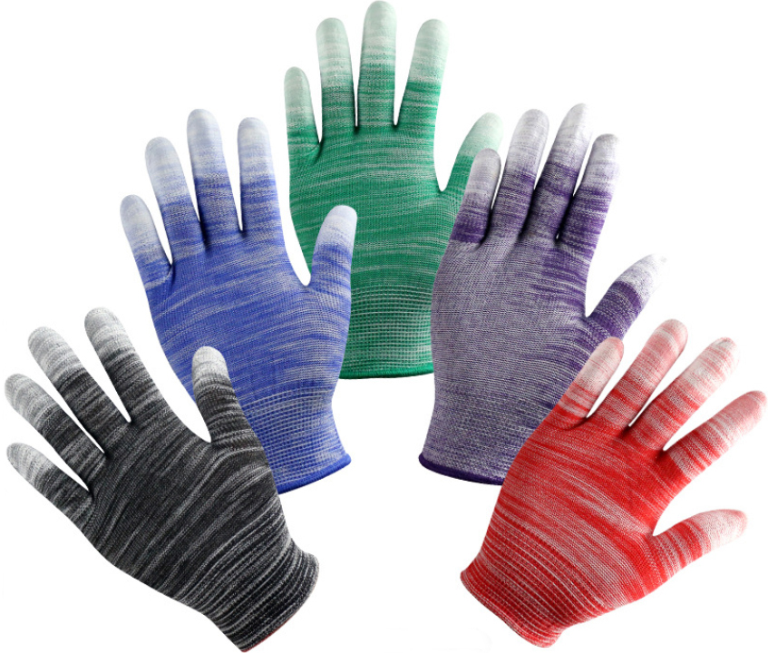 PU-009 13gauge polyester  pu top fit  gloves